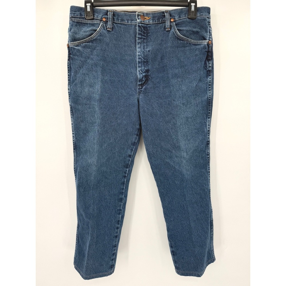 Wrangler Jeans Men 35x25 Blue 936DSD Slim Fit Cowboy Cut Straight Leg Denim